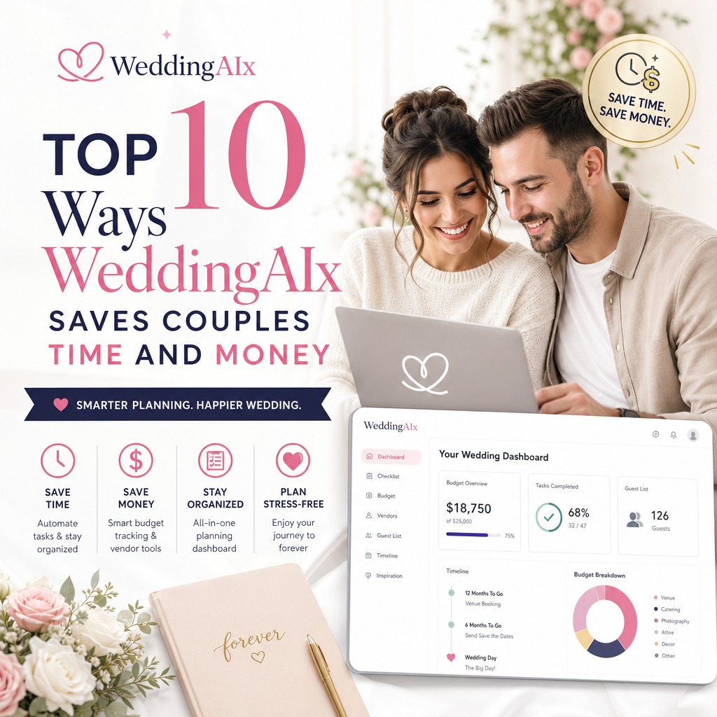 WeddingAIx wedding planning software helping couples save time, money, and stress for a wedding