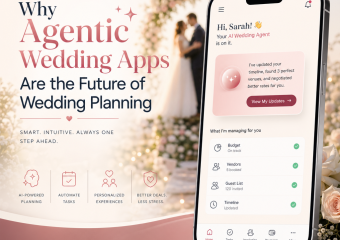Smart wedding planning app on a phone with personalized event management features